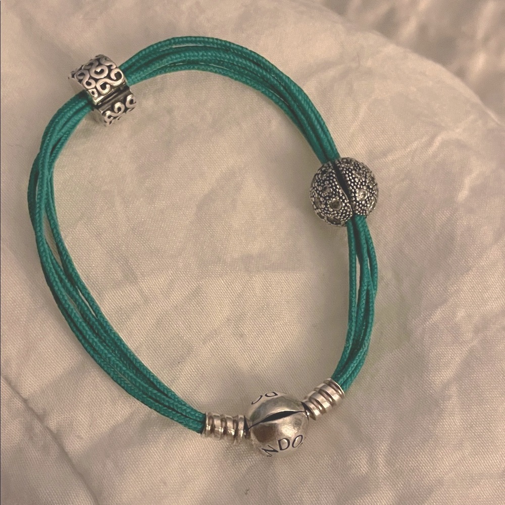 PANDORA chord Teal Bracelet